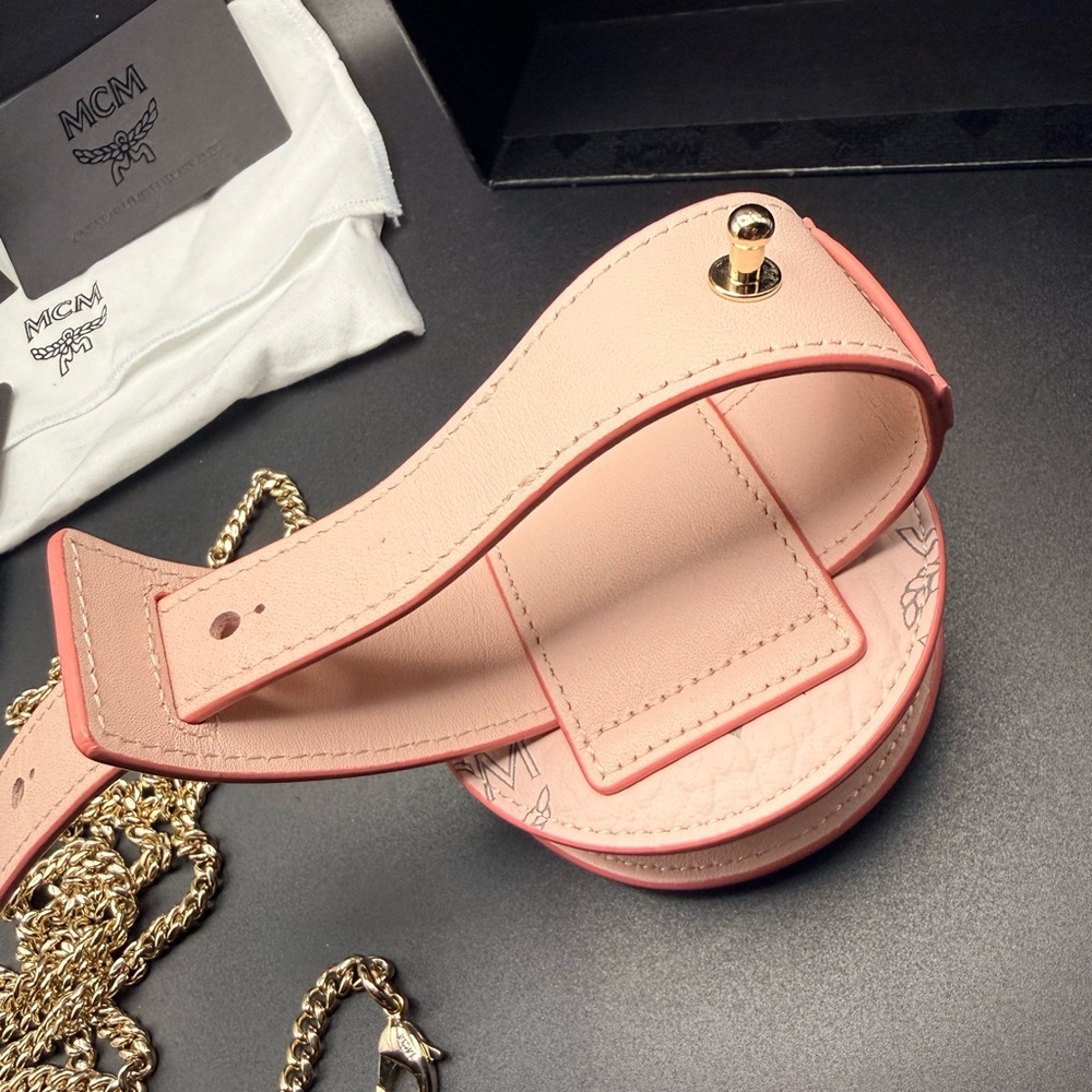 MCM Pink Leather Mini Belt Bag Crossbody - Picture 6 of 13